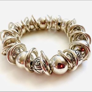 Silver tone statement bracelet